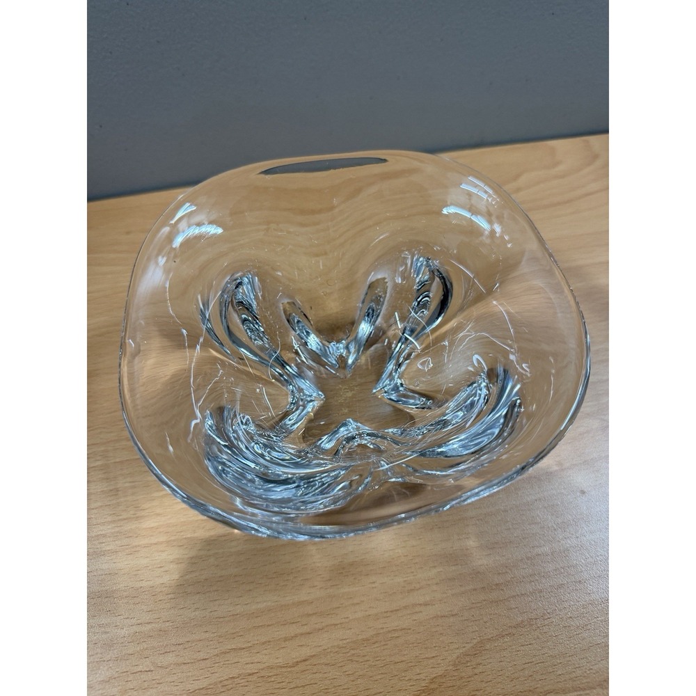 Orrefors Clear Lead Heavy‎ Glass Bowl Pattern 1958 MCM Candy Dish Vintage